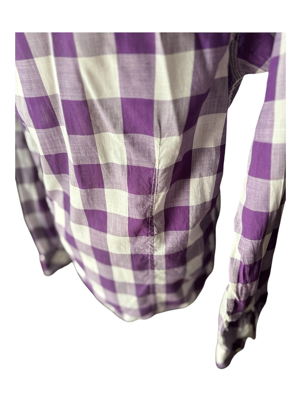 Scotch & Soda Amsterdam Purple White Plaid Button Down Shirt Long Sleeve - Picture 3 of 9